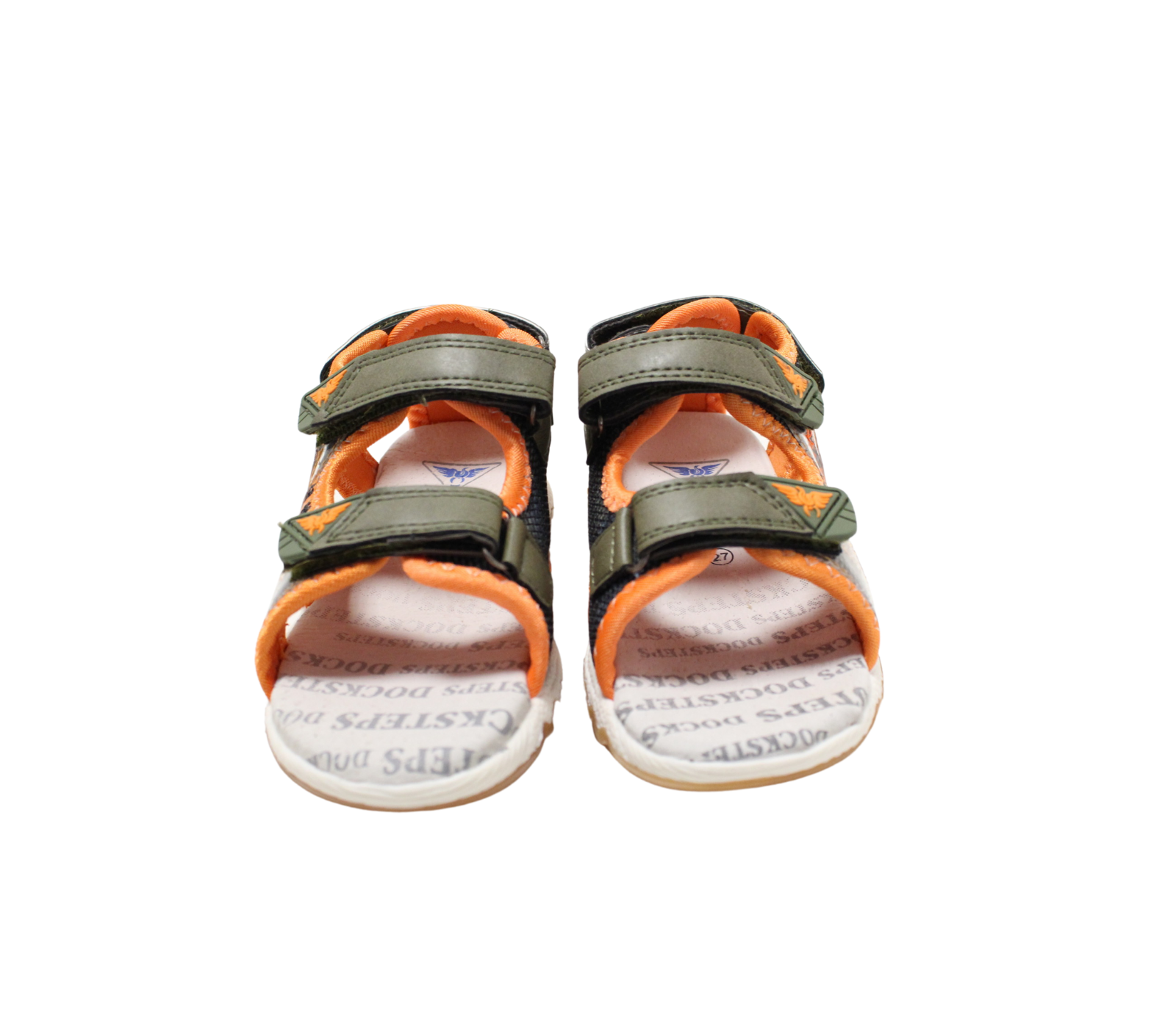 Child's Sandals with Velcro Closure Military Green and Logo 