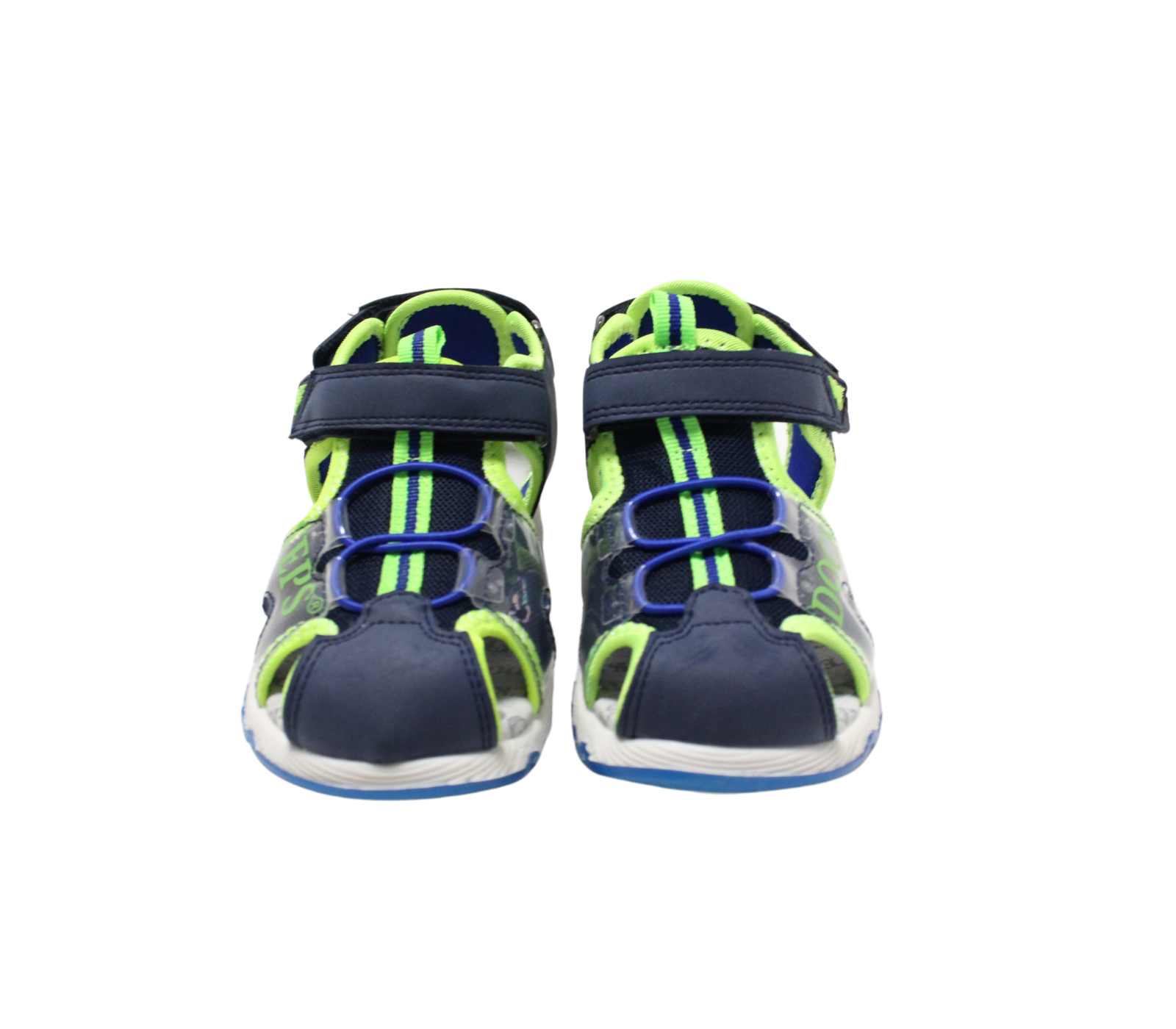 Blue Simil leather baby sandals and Velcro closure