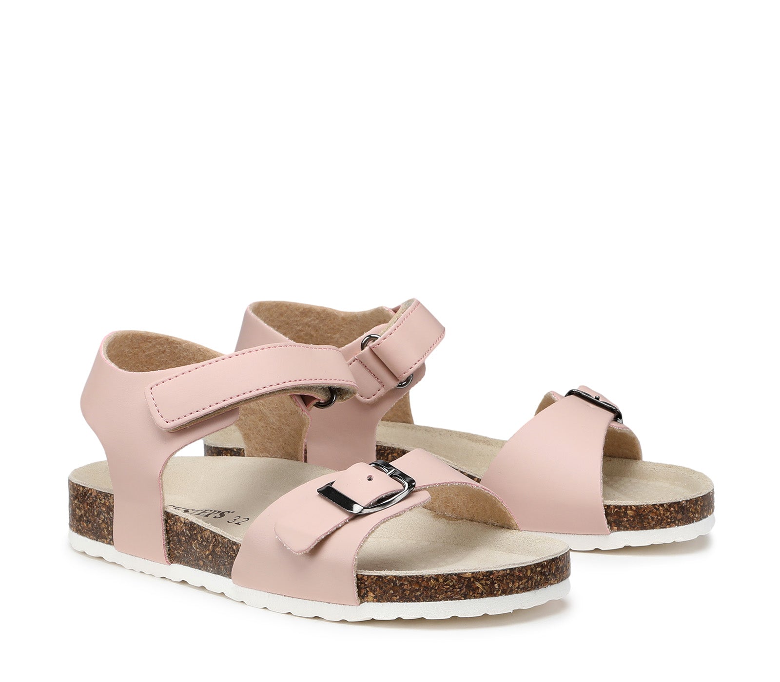 Pink Children's Sandals with Velcro Closure and Contoured Insole