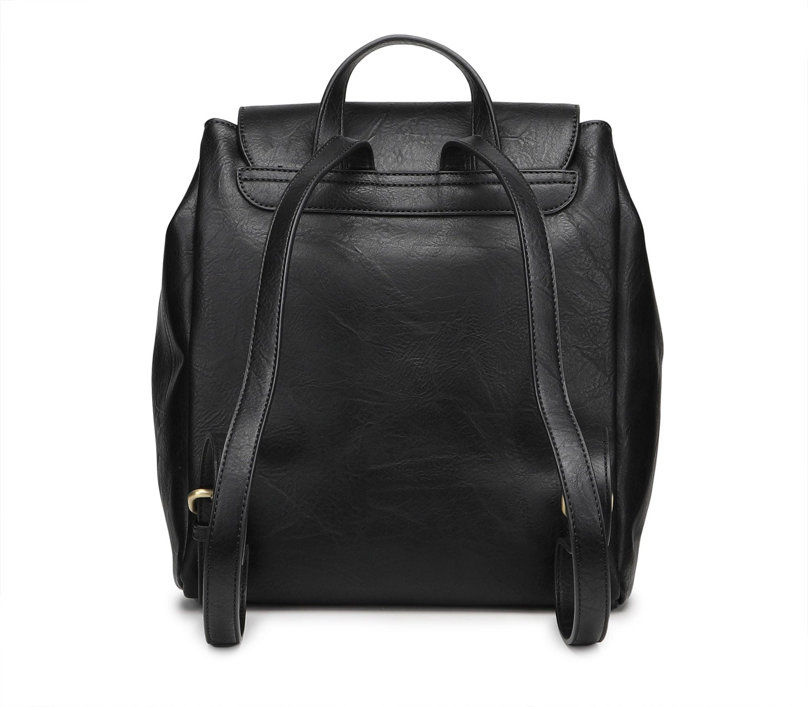 Black Backpack with Large Compartment and Double Drawstring Closure