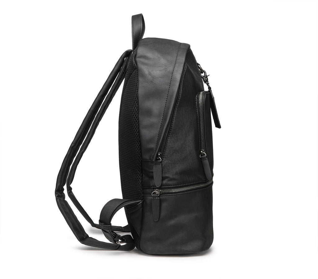 Black Backpack with Zip Closure and Adjustable Padded Shoulder Straps
