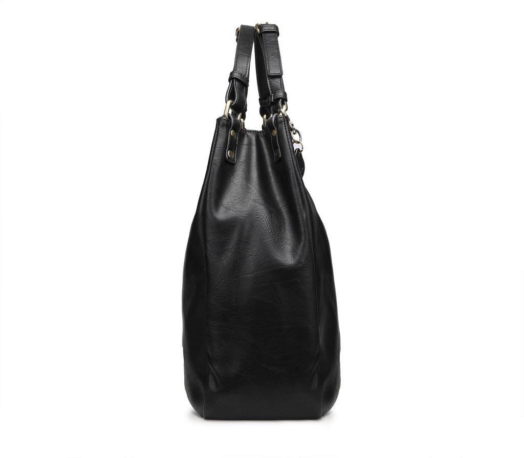 Black Women's Hobo Bag with Shoulder Strap 