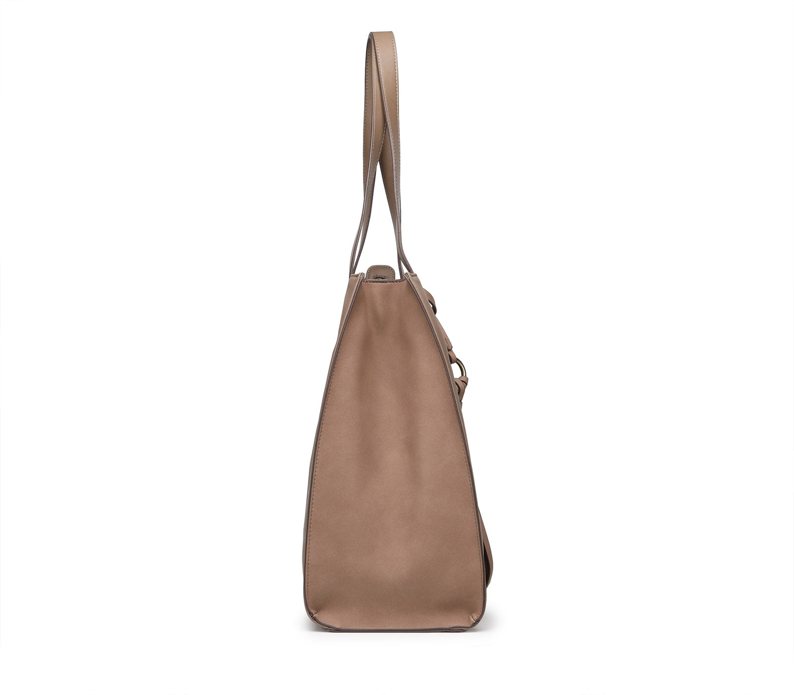 Women's Shoulder Bag with Zip Closure and Neutral Color