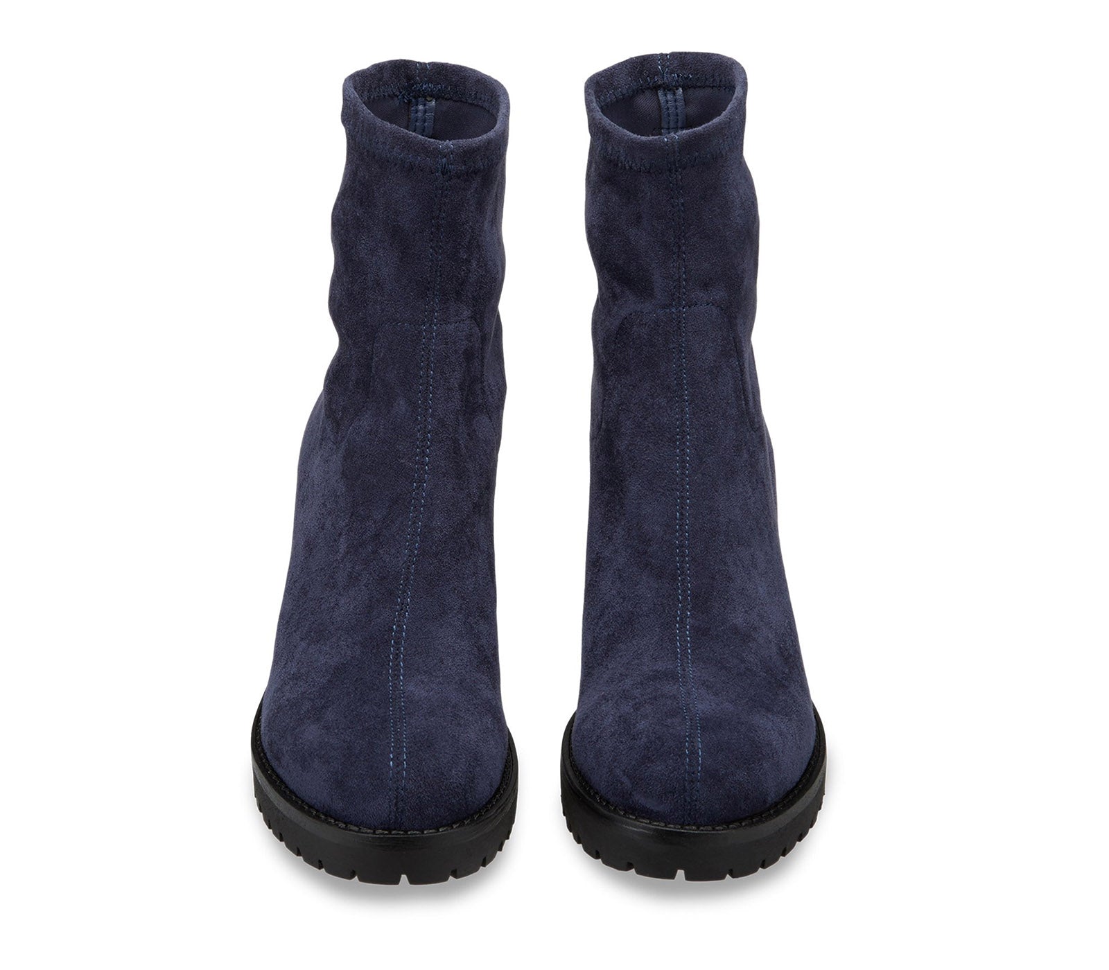 Blue suede ankle boots for women