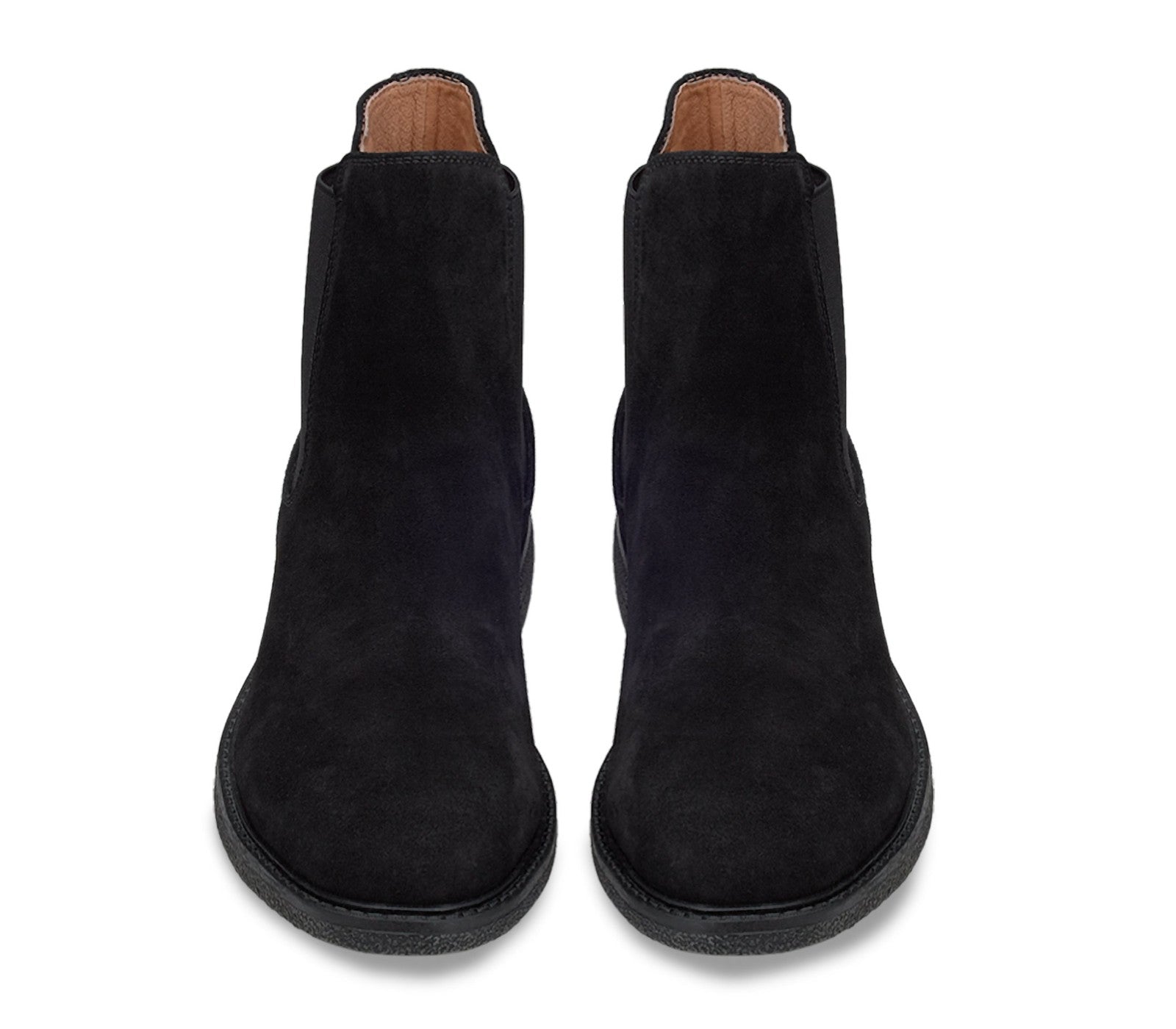 Men's Chelsea Boots in Black Suede with Elasticized Inserts