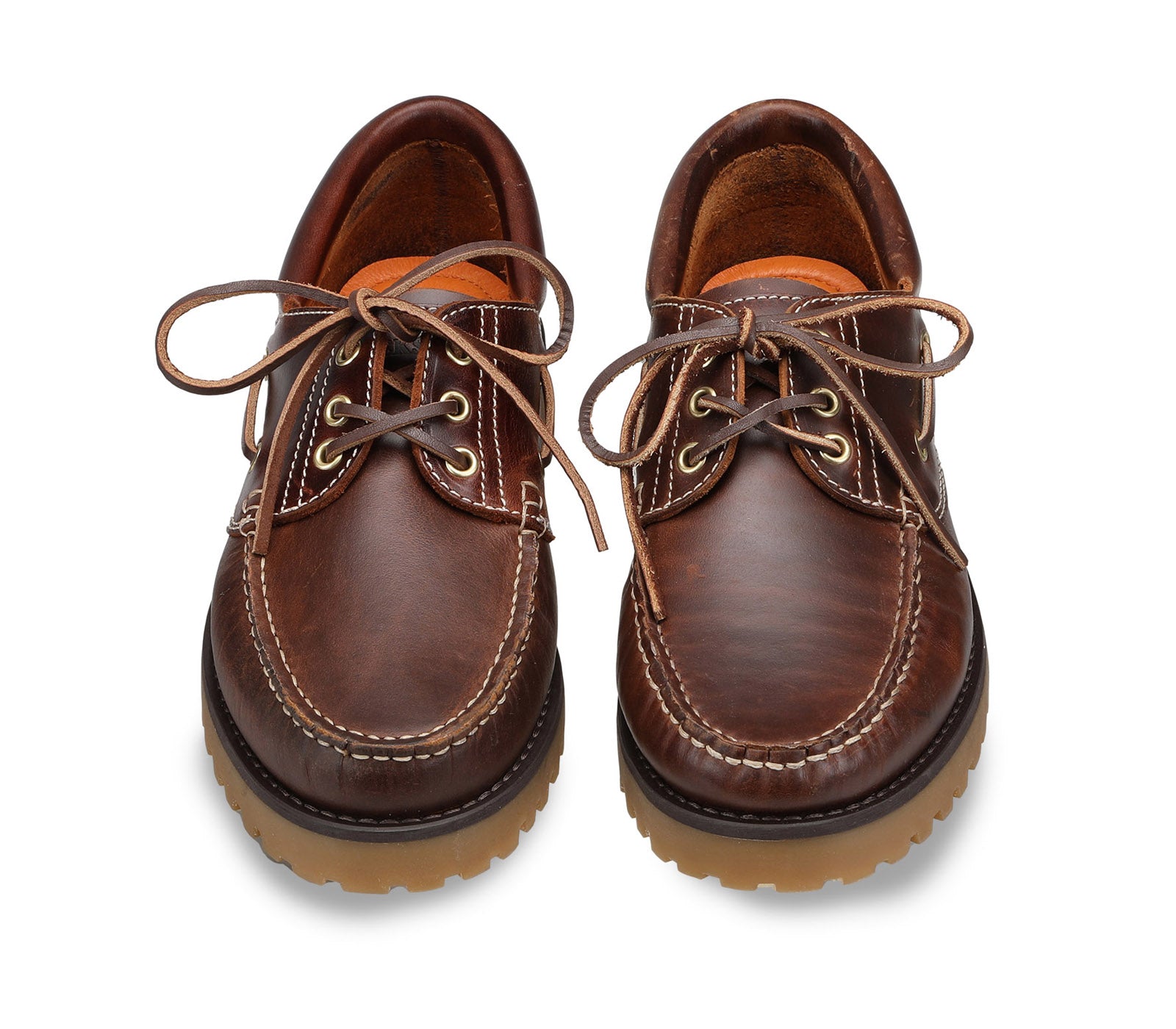 Brown Leather Men's Boat Shoes 