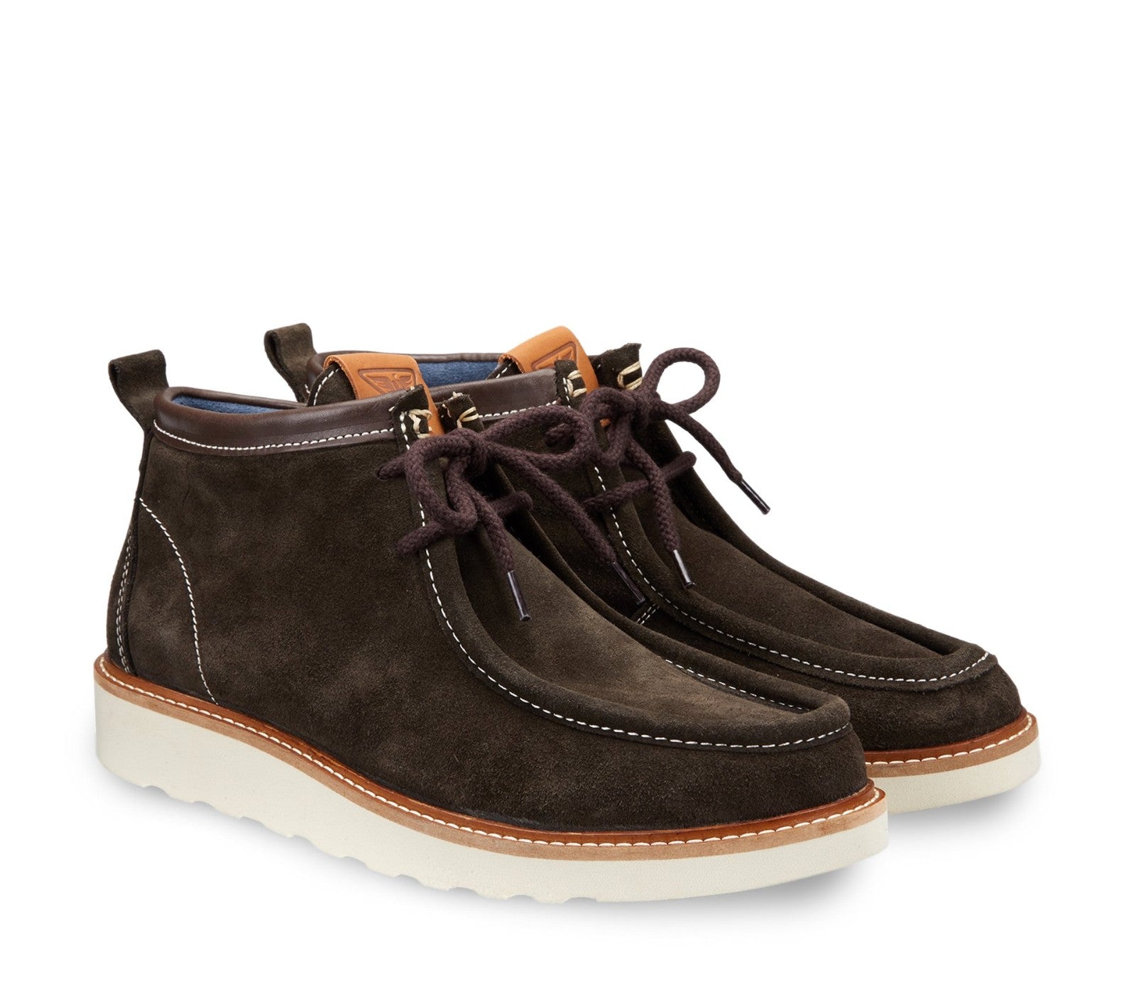 Brown Suede Boot and White Rubber Sole