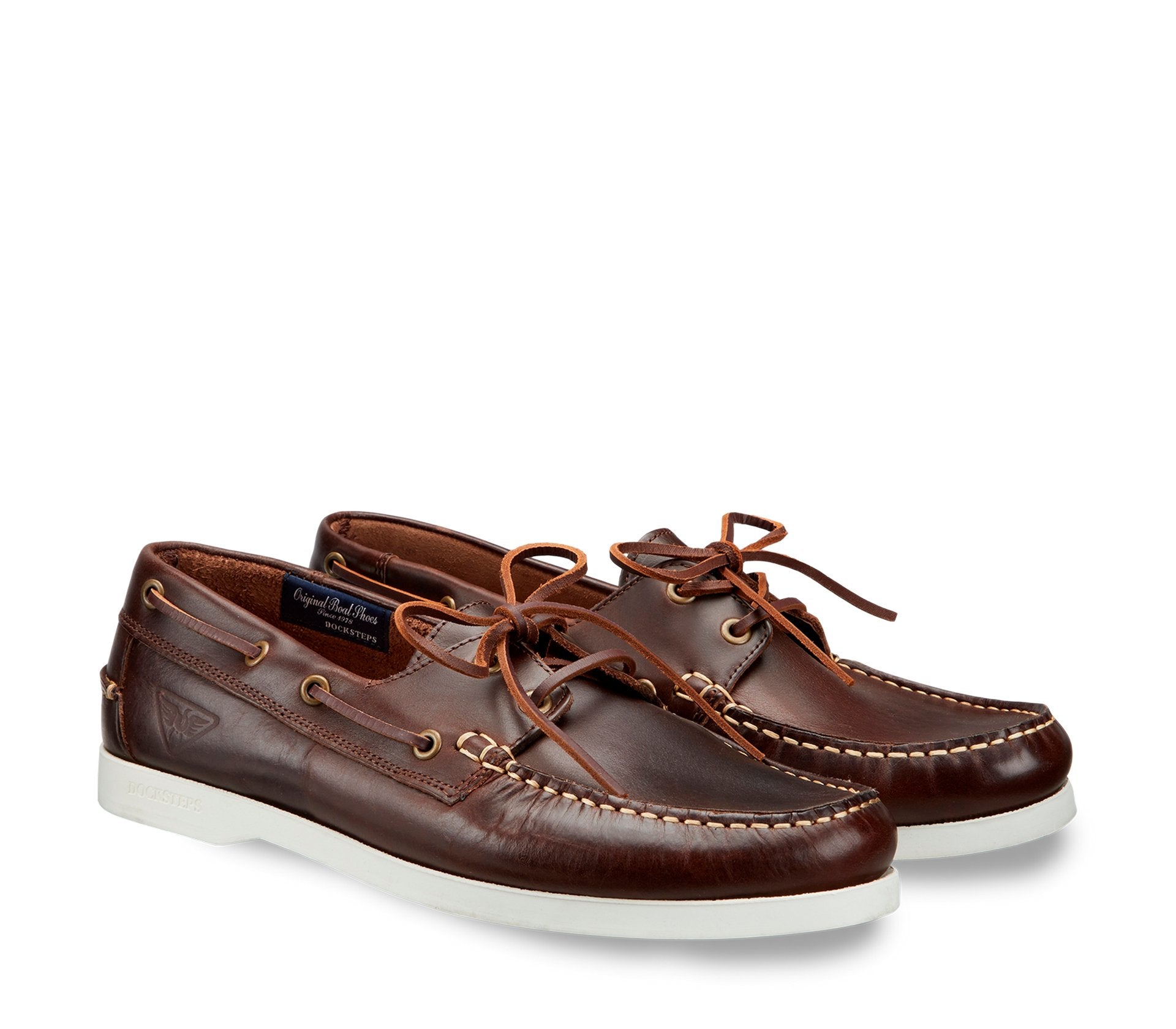 Beige Leather Men's Boat Shoes