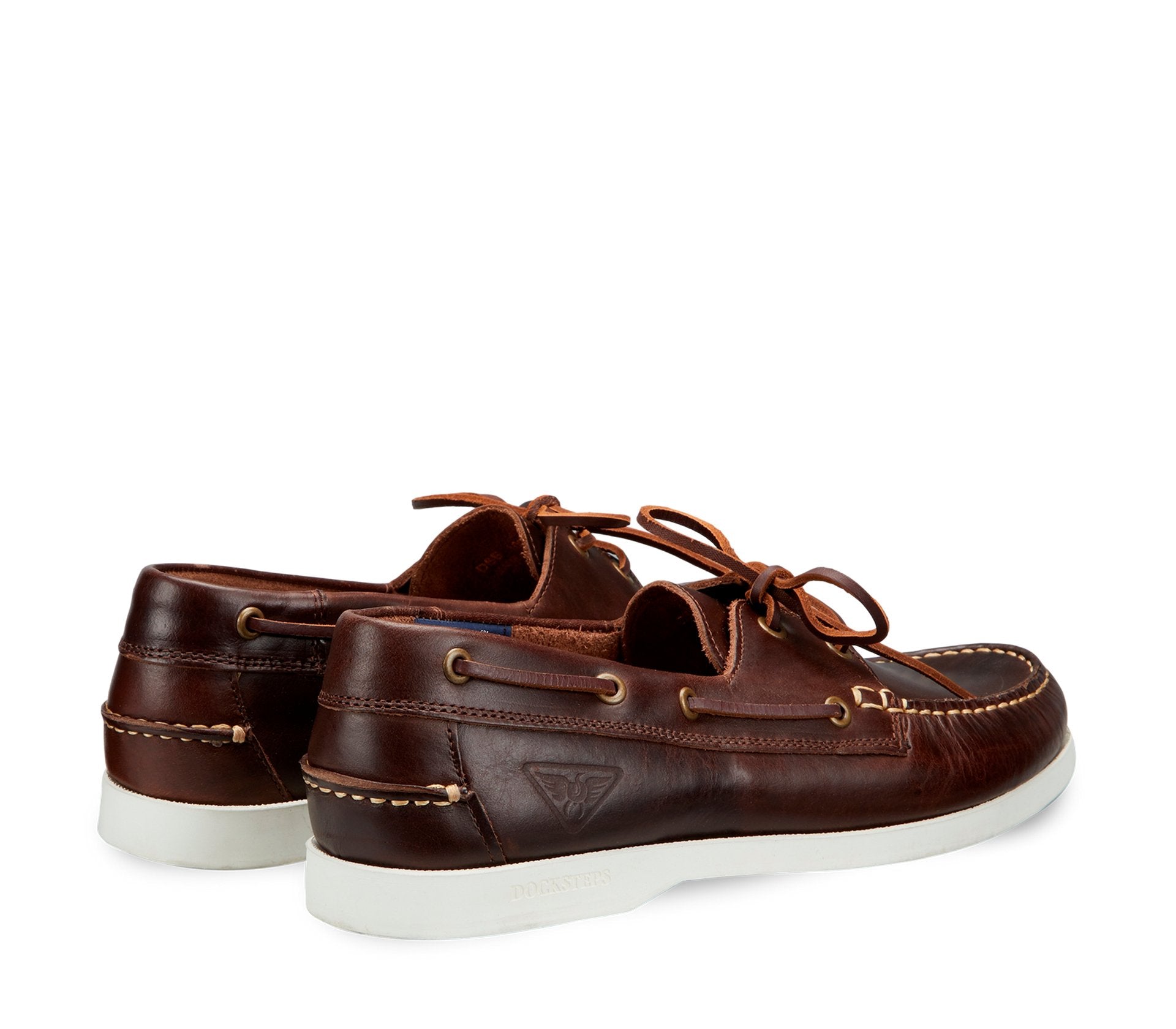 Beige Leather Men's Boat Shoes