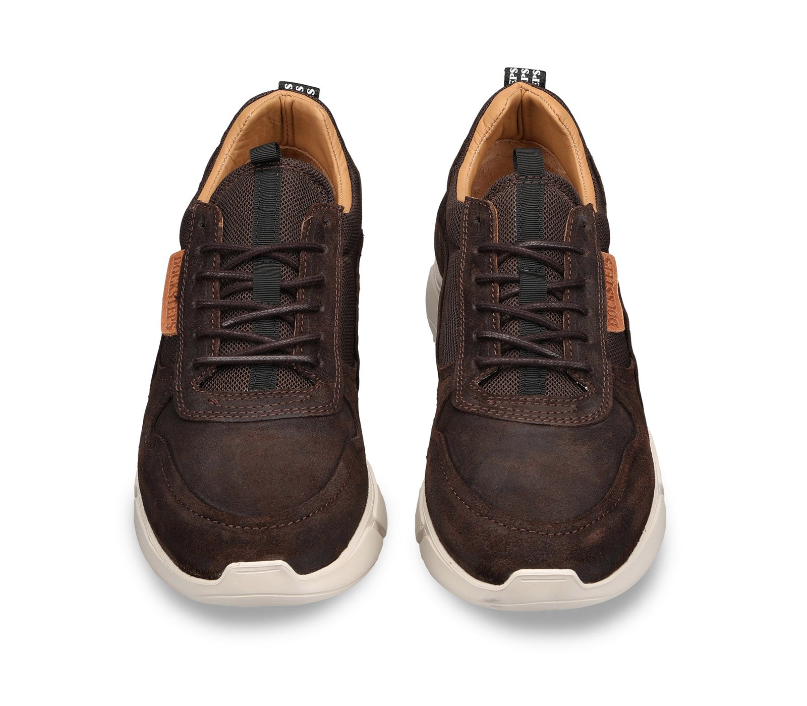 Men's Sneakers in Mixed Suede and Technical Fabric with White Rubber Sole