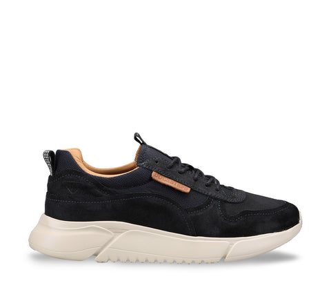 Black Men's Sneakers with White Rubber Sole
