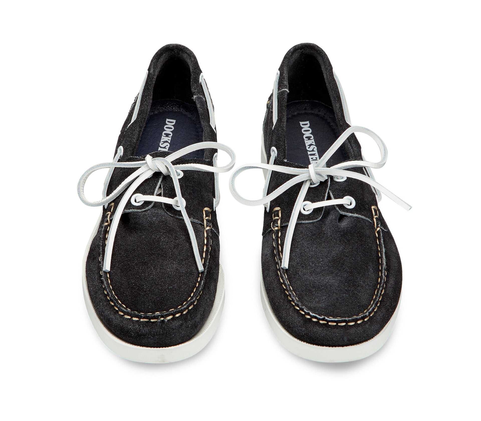 Black suede Docksteps boat shoes