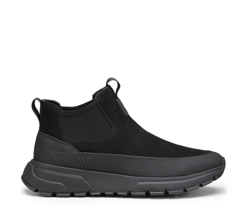 Men's Slip On Sneakers in Nubuck and Rubberized Leather Without Laces
