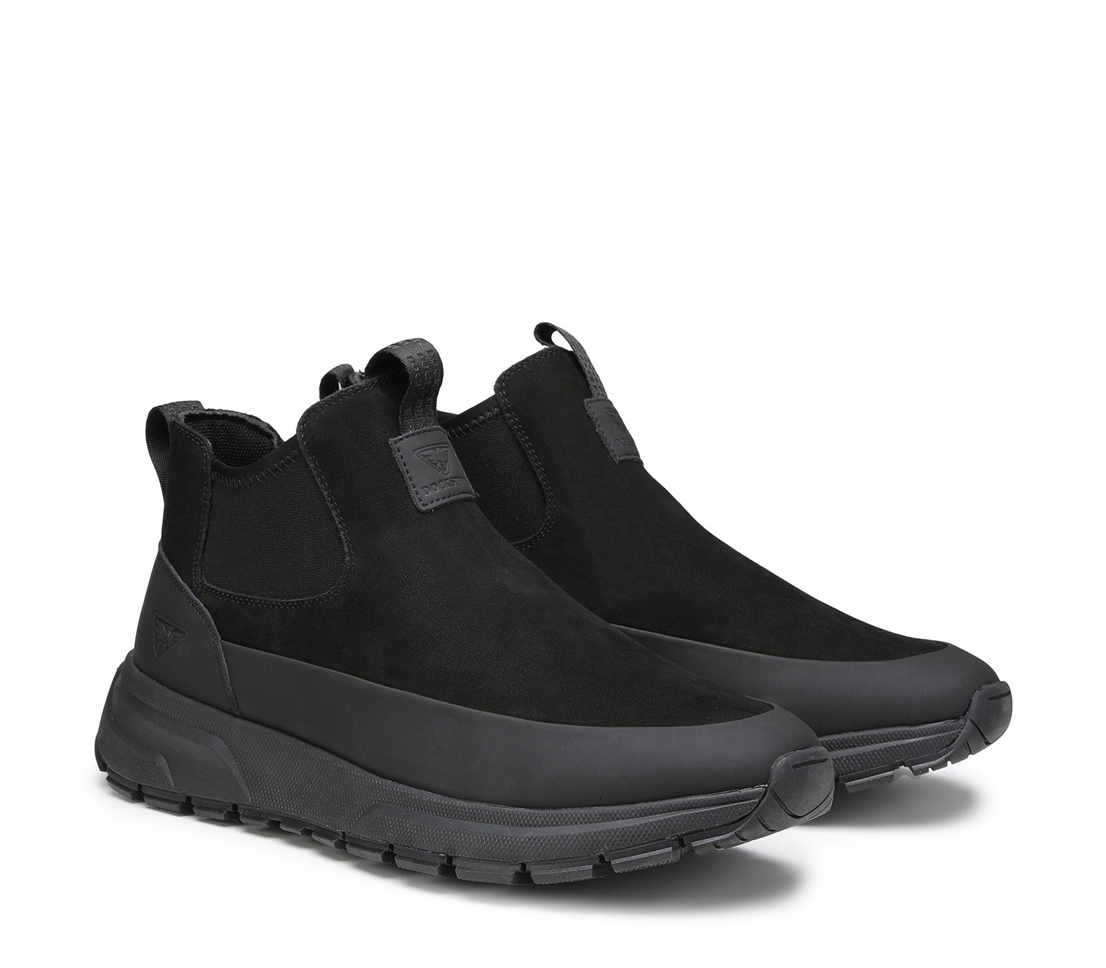 Men's Slip On Sneakers in Nubuck and Rubberized Leather Without Laces