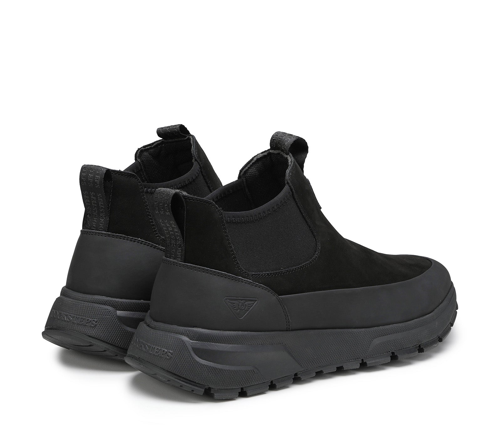Men's Slip On Sneakers in Nubuck and Rubberized Leather Without Laces