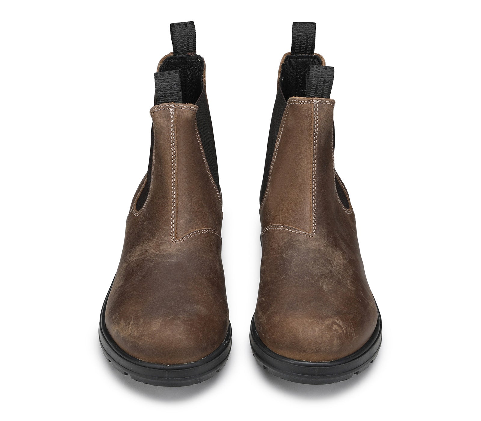 Brown Leather Men's Boots with Black Elasticized Side Inserts