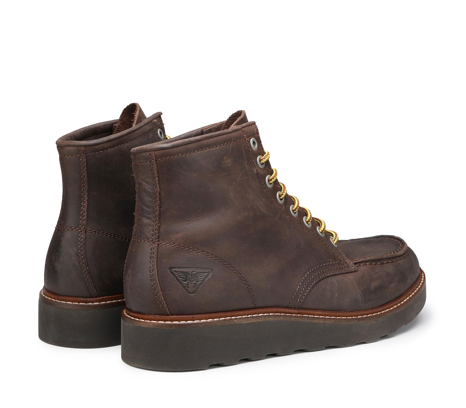 Laced Dark Brown Men's Boot with Brown Rubber Sole