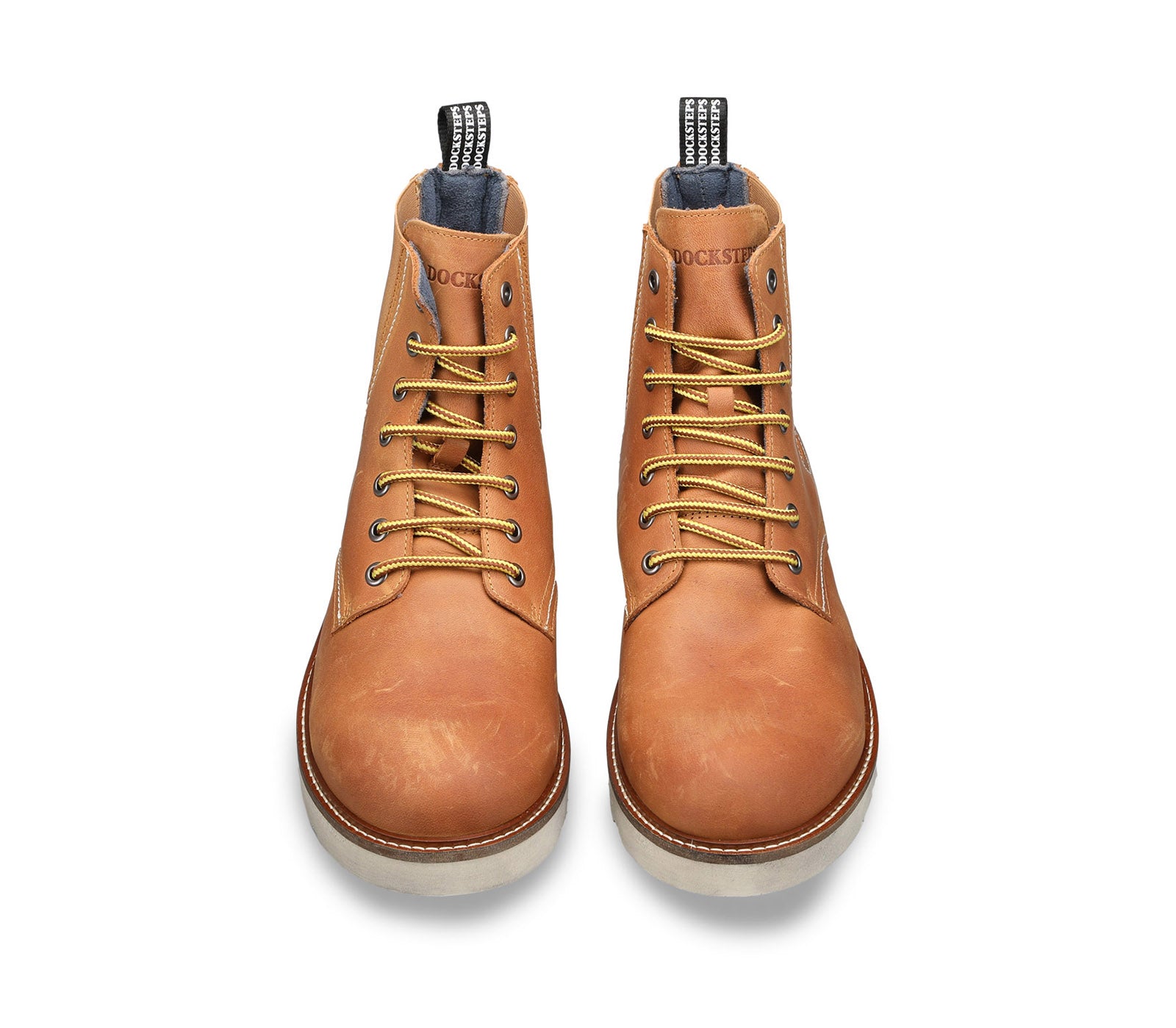 Men's leather boot with elastic band