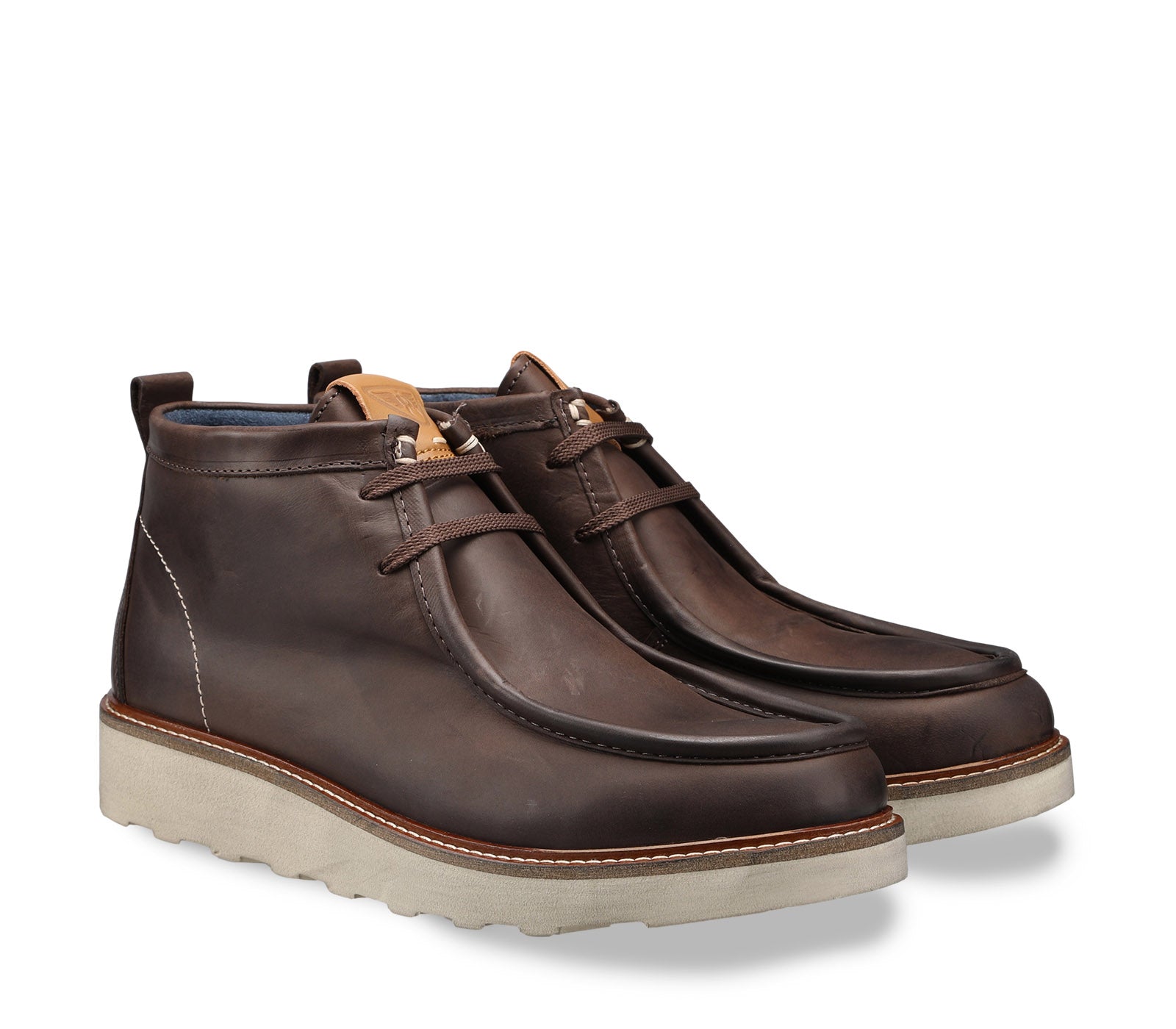 Men's brown leather lace-up boot