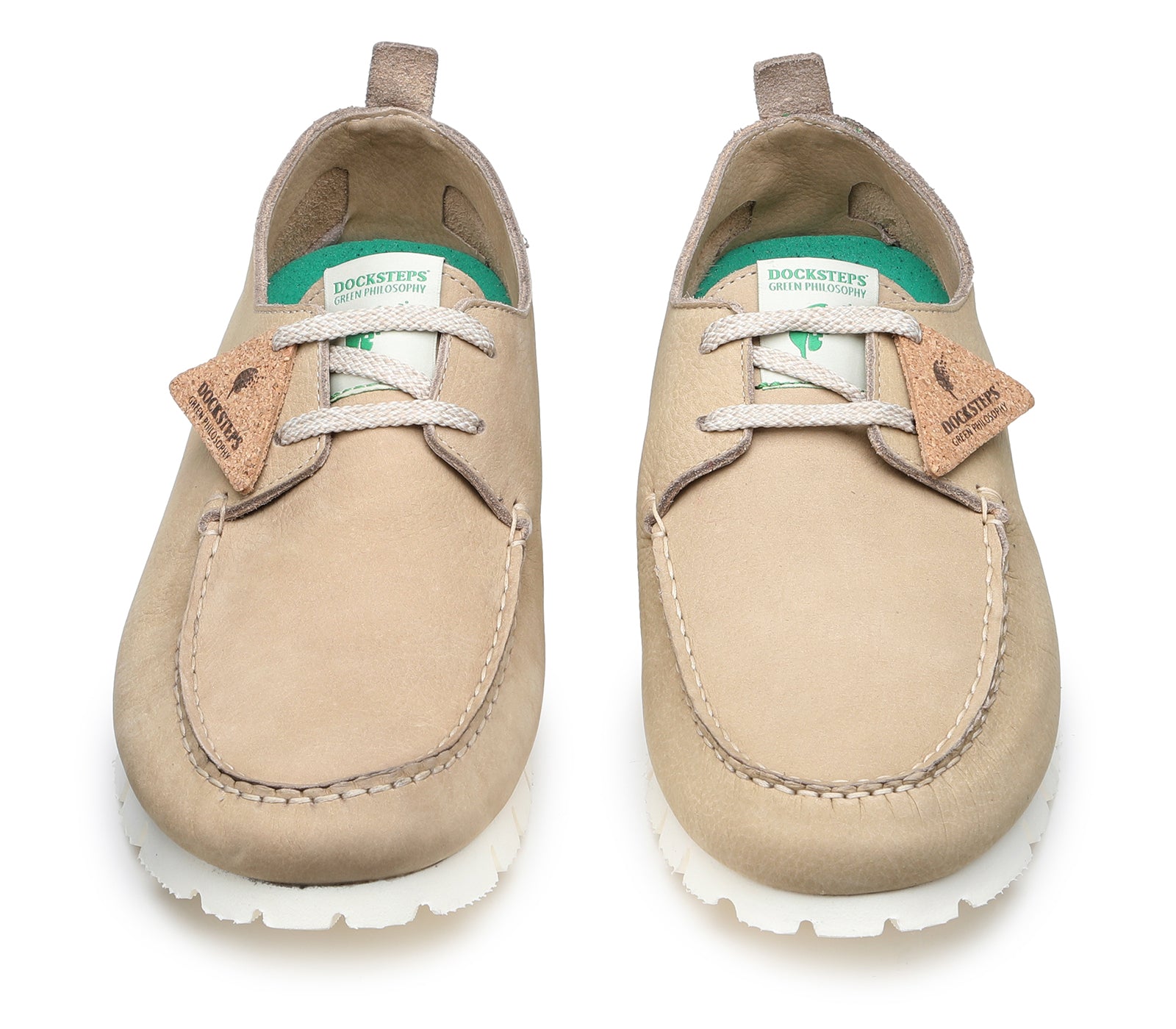 Men's Sustainable Moccasins in Taupe-colored Nubuck Leather