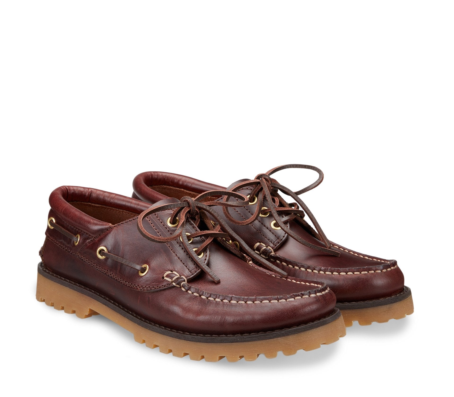 Docksteps boat shoes in brown leather and rubber sole 