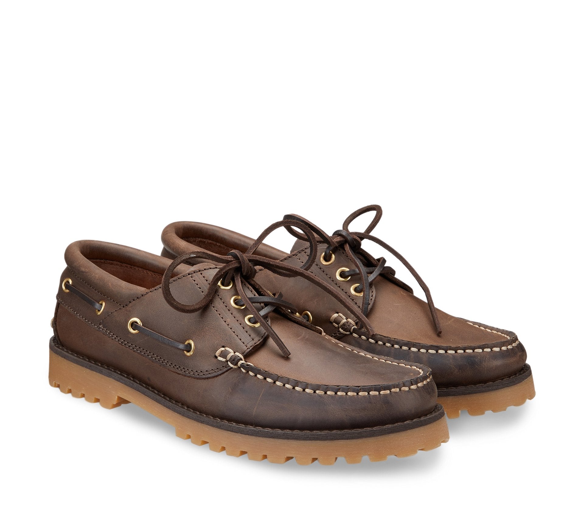 Docksteps leather boat shoes with laces