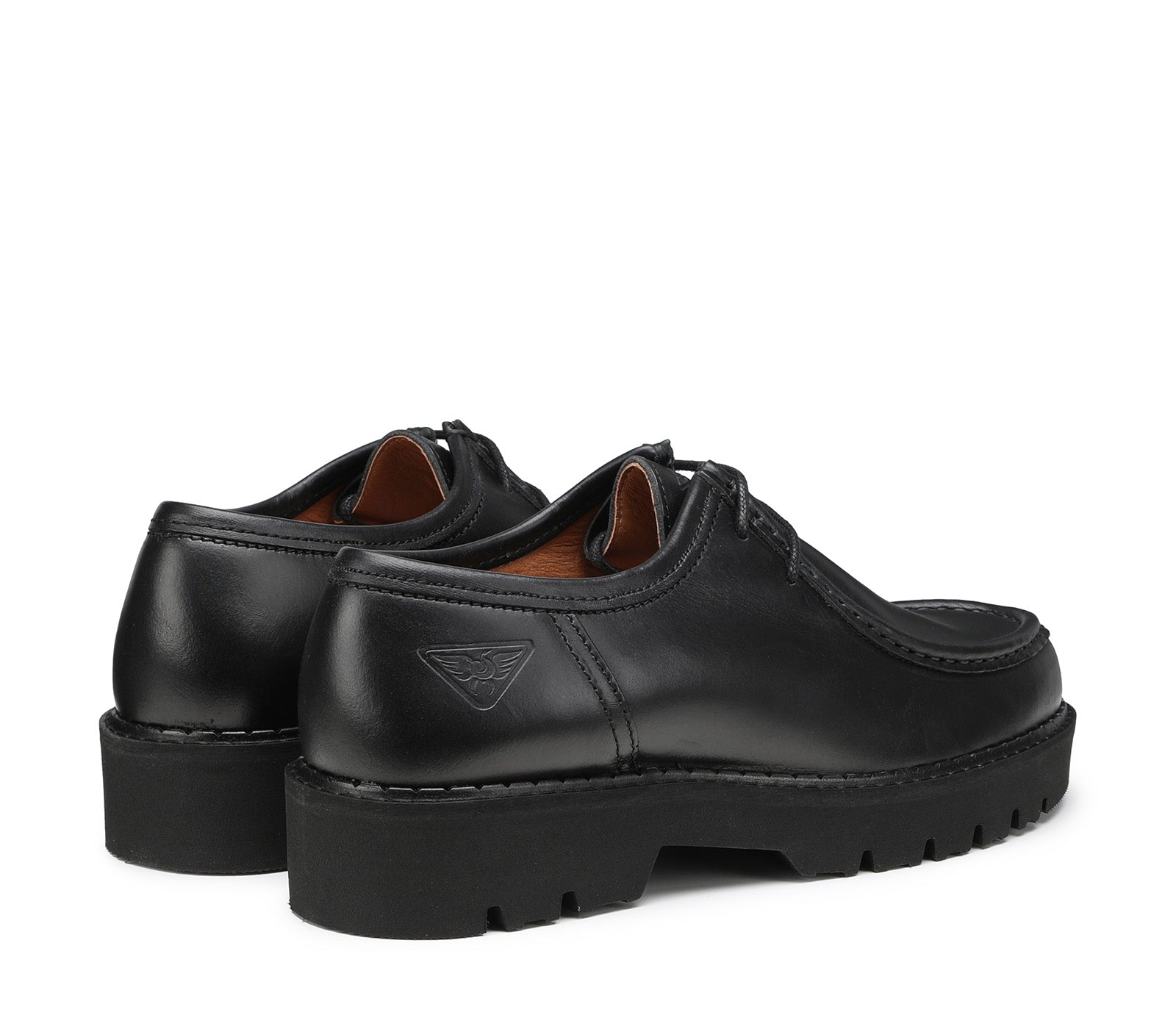 Black Men's Moccasin with Laces and Carrarmato Sole