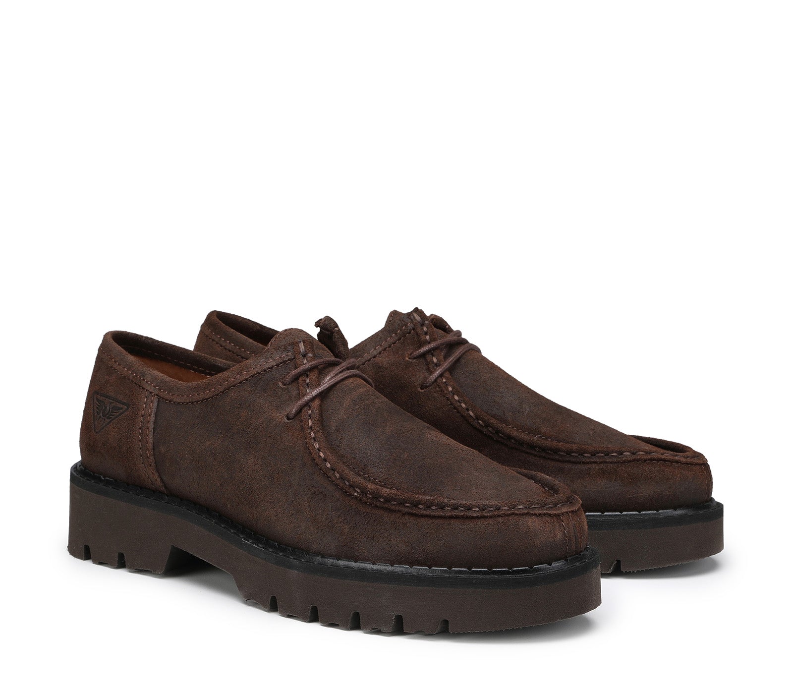 Brown Men's Suede Moccasin with Strings and Carrarmati Sole