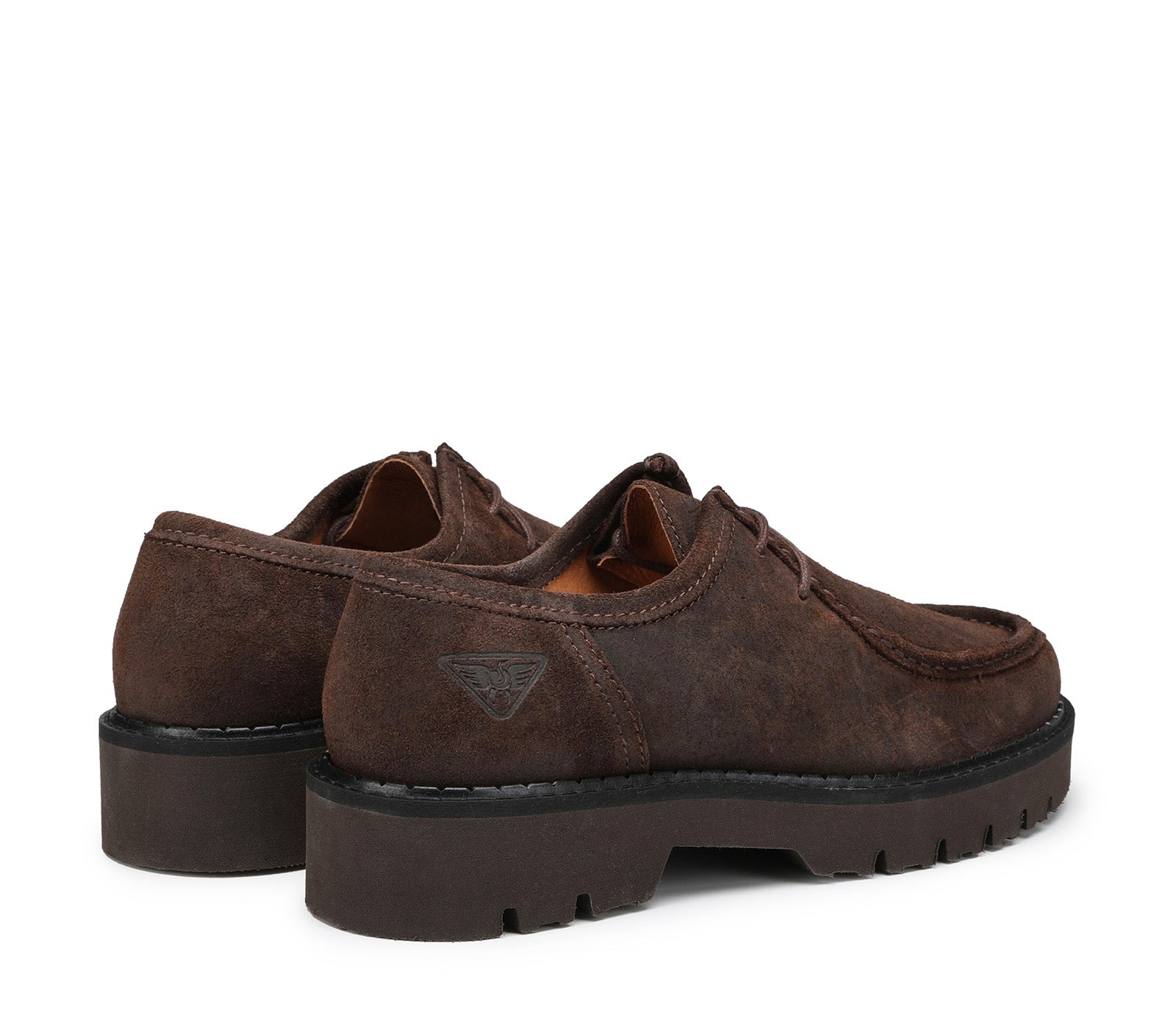 Brown Men's Suede Moccasin with Strings and Carrarmati Sole