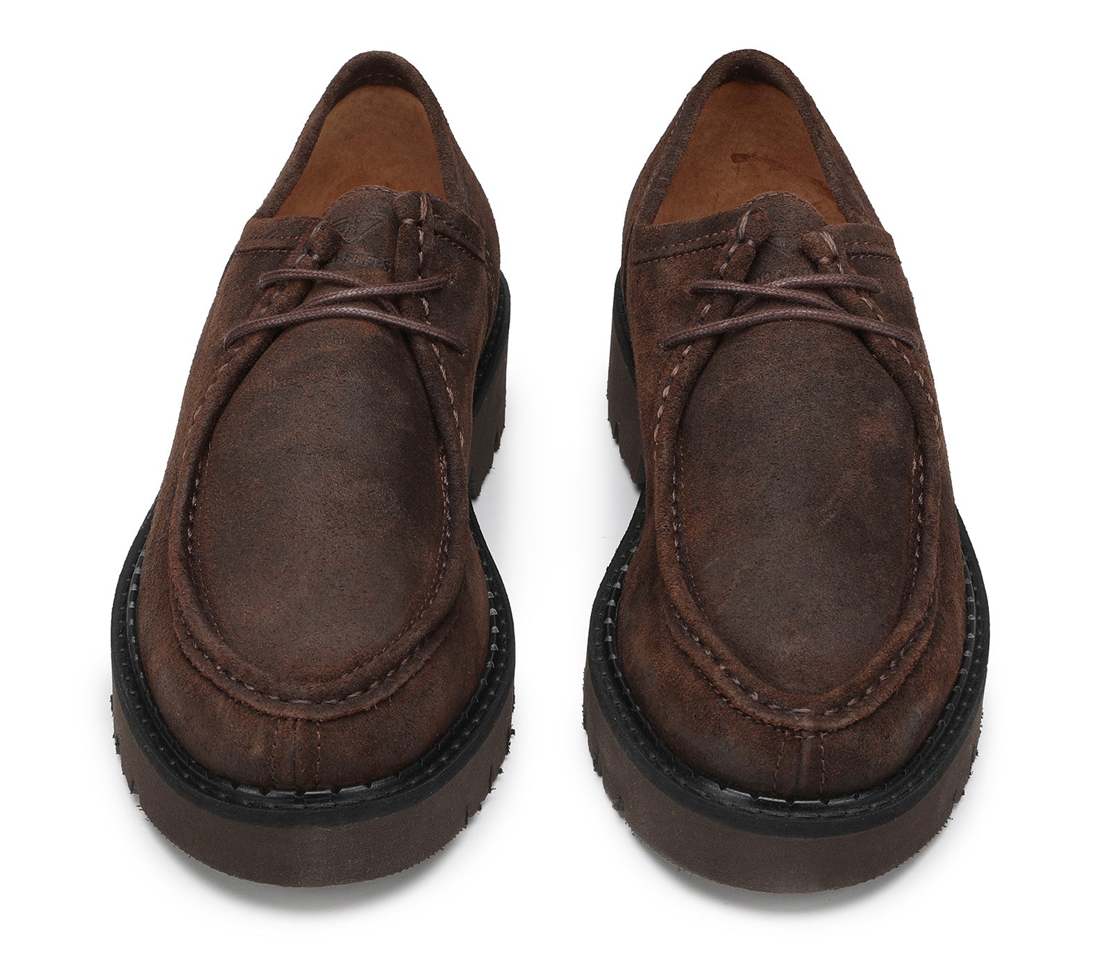 Brown Men's Suede Moccasin with Strings and Carrarmati Sole