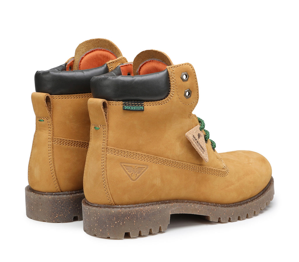 Yellow Men's Laced Boot Made from Sustainable Materials 