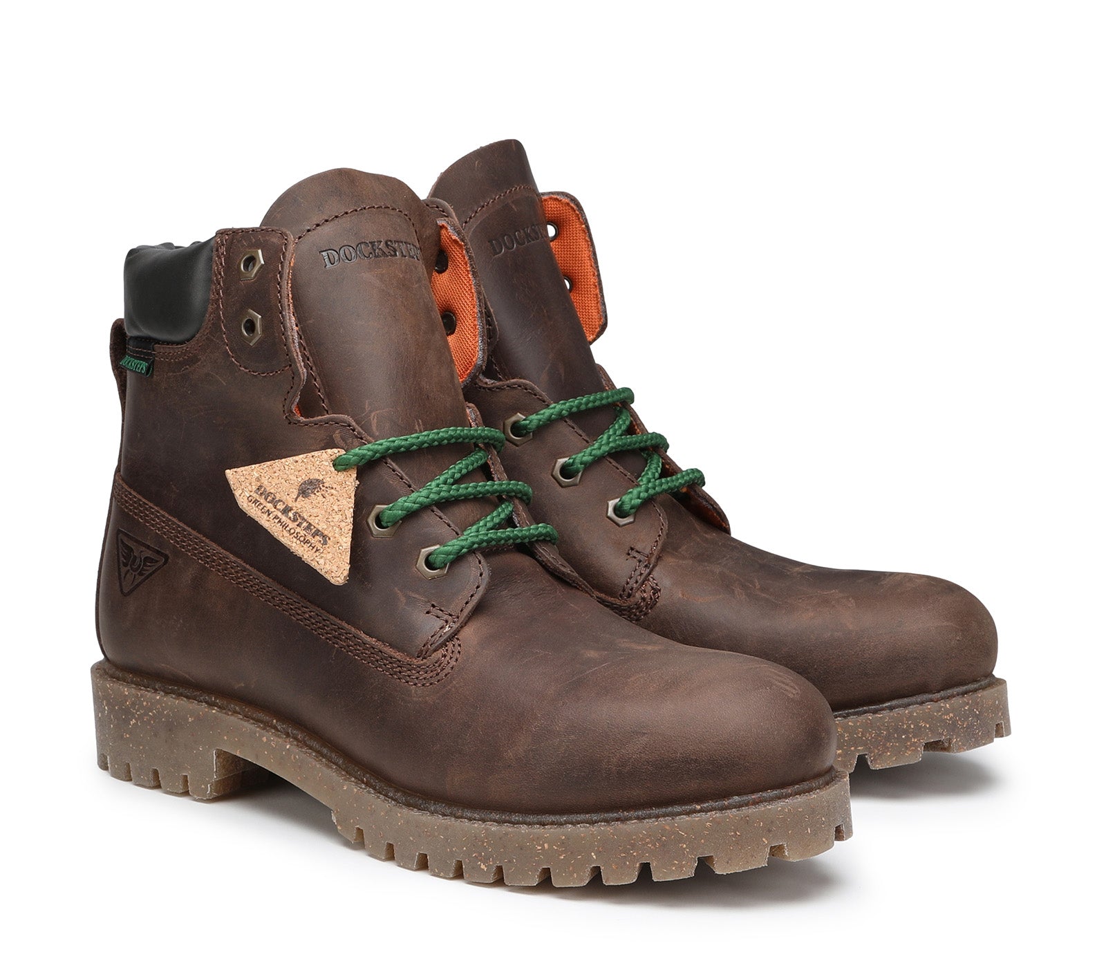 Men's Dark Brown Laced Boot Made from Sustainable Materials 