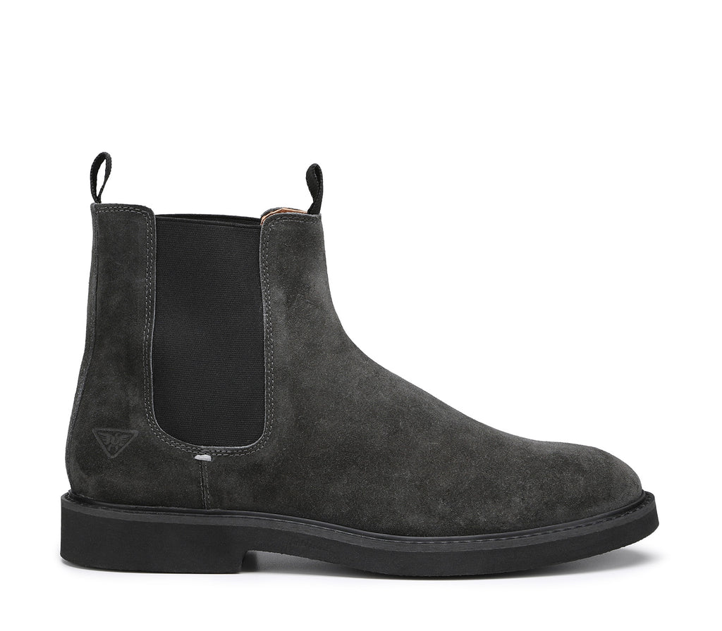 Men's Suede Leather Chelsea Boots with Elasticized Inserts