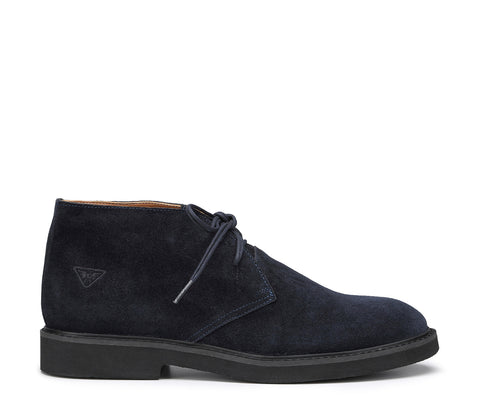 Men's Dark Blue Classic Suede Leather Boots 