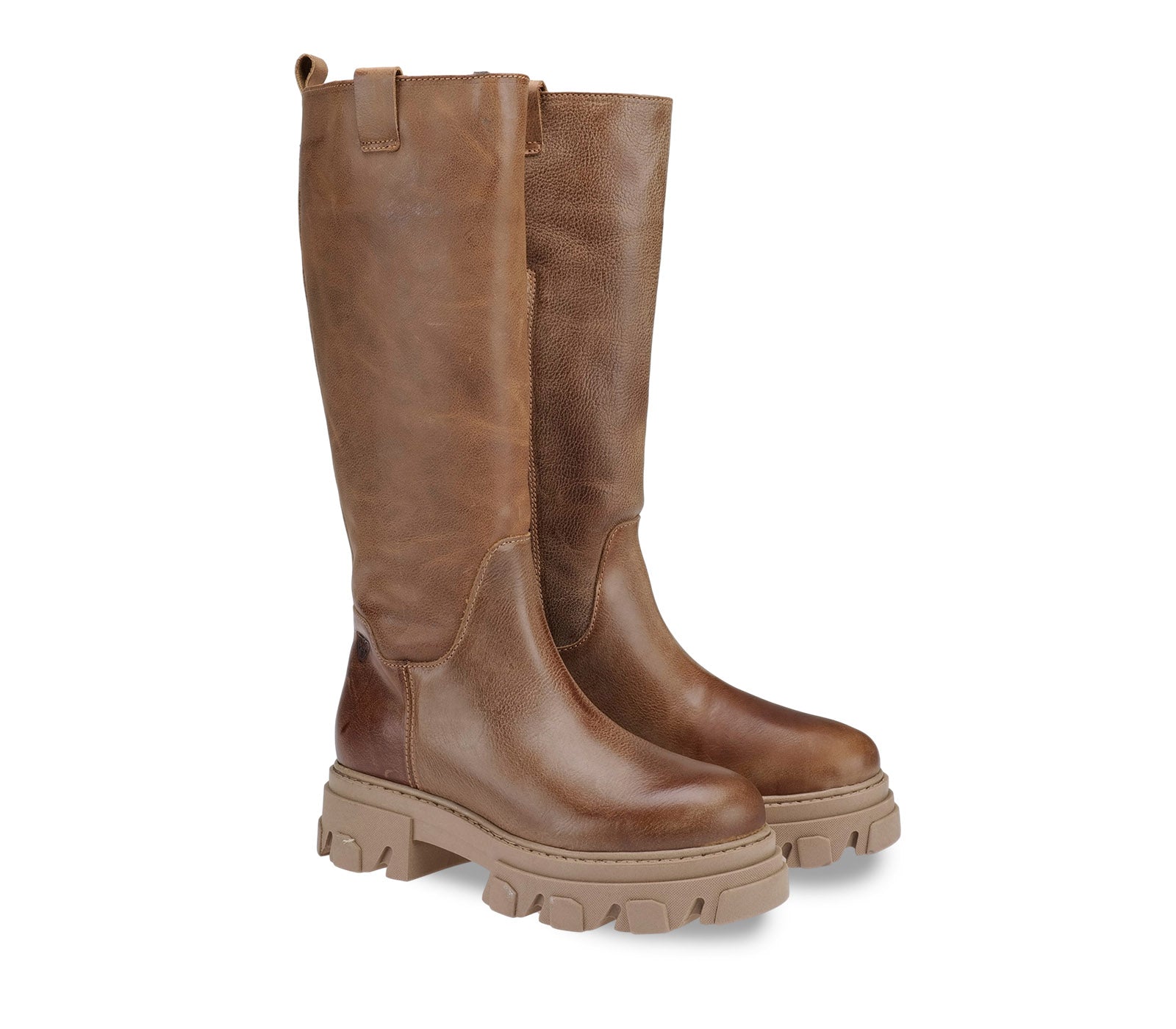 Women's Brown Knee Boots with Carrarmato Sole 