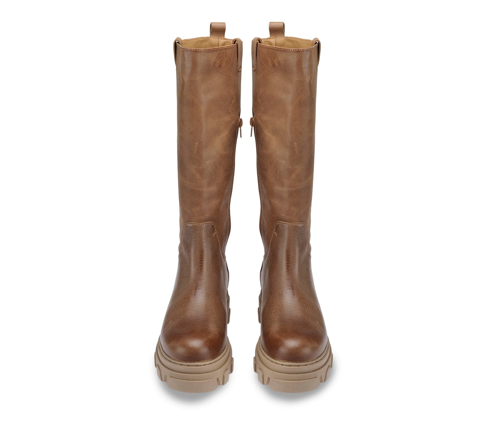 Women's Brown Knee Boots with Carrarmato Sole 