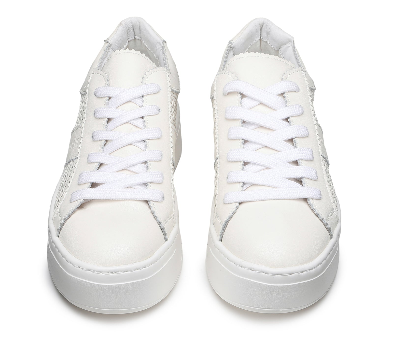 Women's White Veg Leather Sneakers