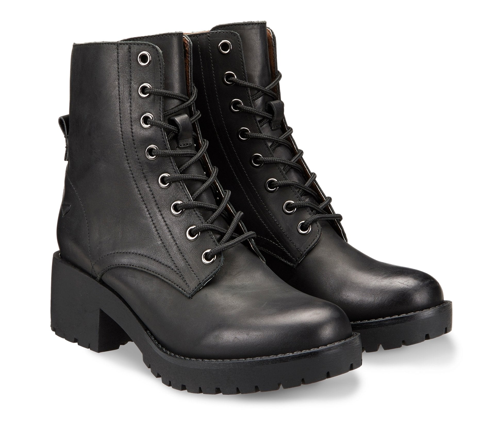 Women's black leather ankle boot