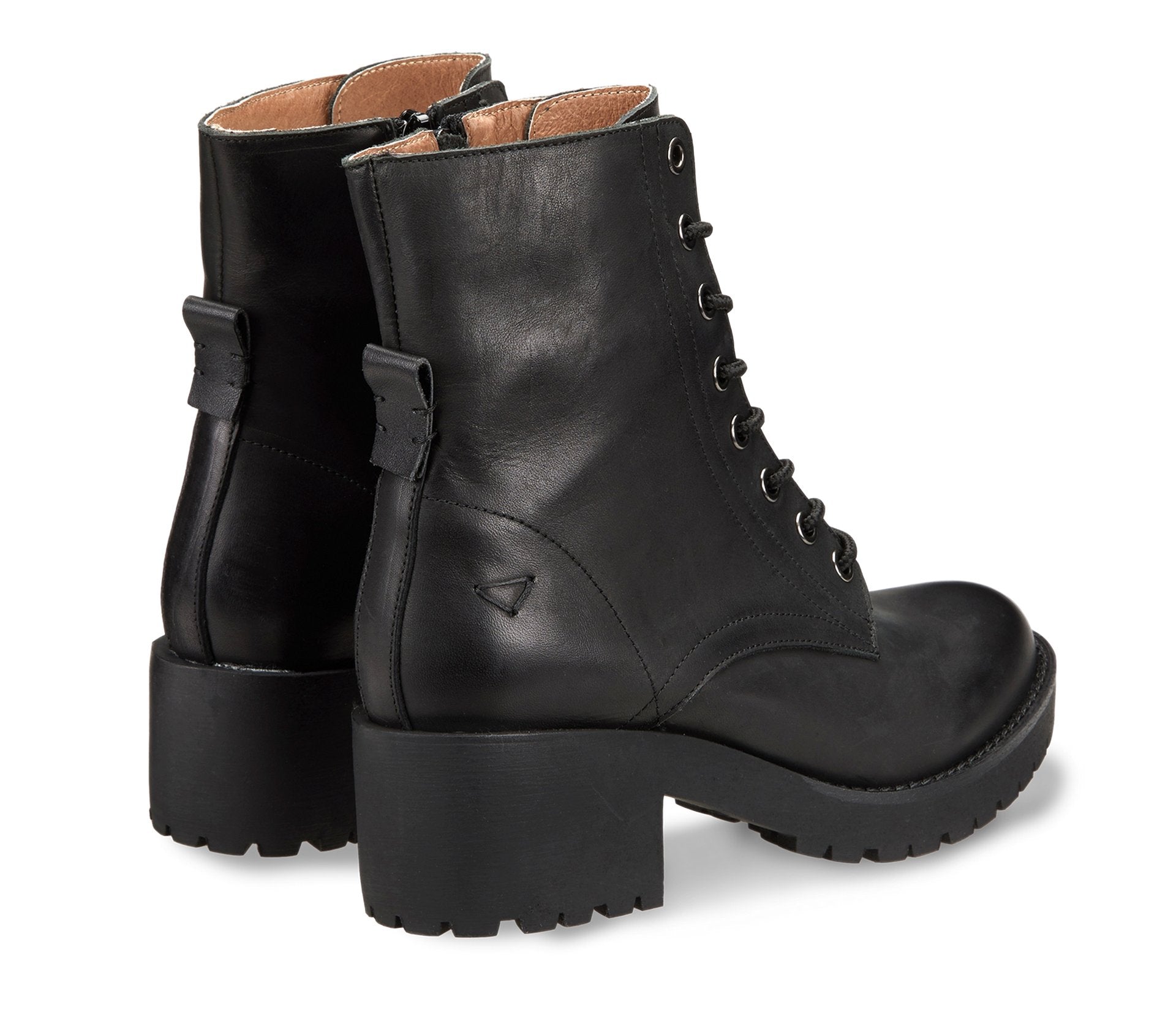 Women's black leather ankle boot
