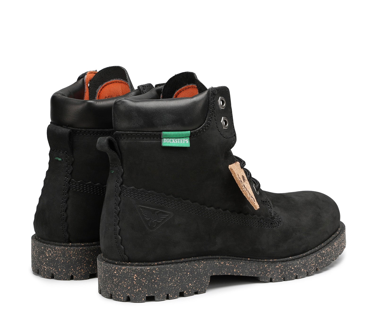 Black Women's Laced Boot Made from Sustainable Materials 